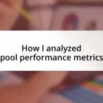 How I analyzed pool performance metrics