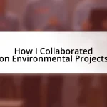 How I Collaborated on Environmental Projects