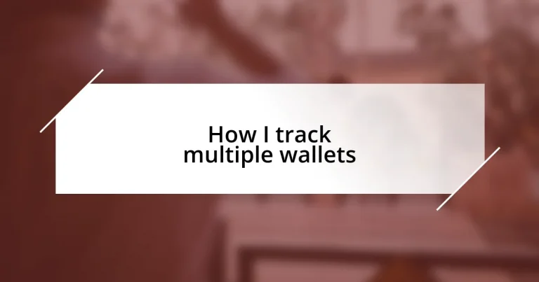 How I track multiple wallets