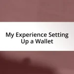 My Experience Setting Up a Wallet