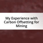 My Experience with Carbon Offsetting for Mining