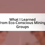 What I Learned from Eco-Conscious Mining Groups