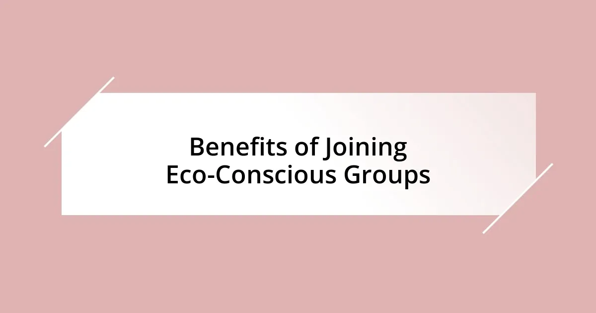 Benefits of Joining Eco-Conscious Groups